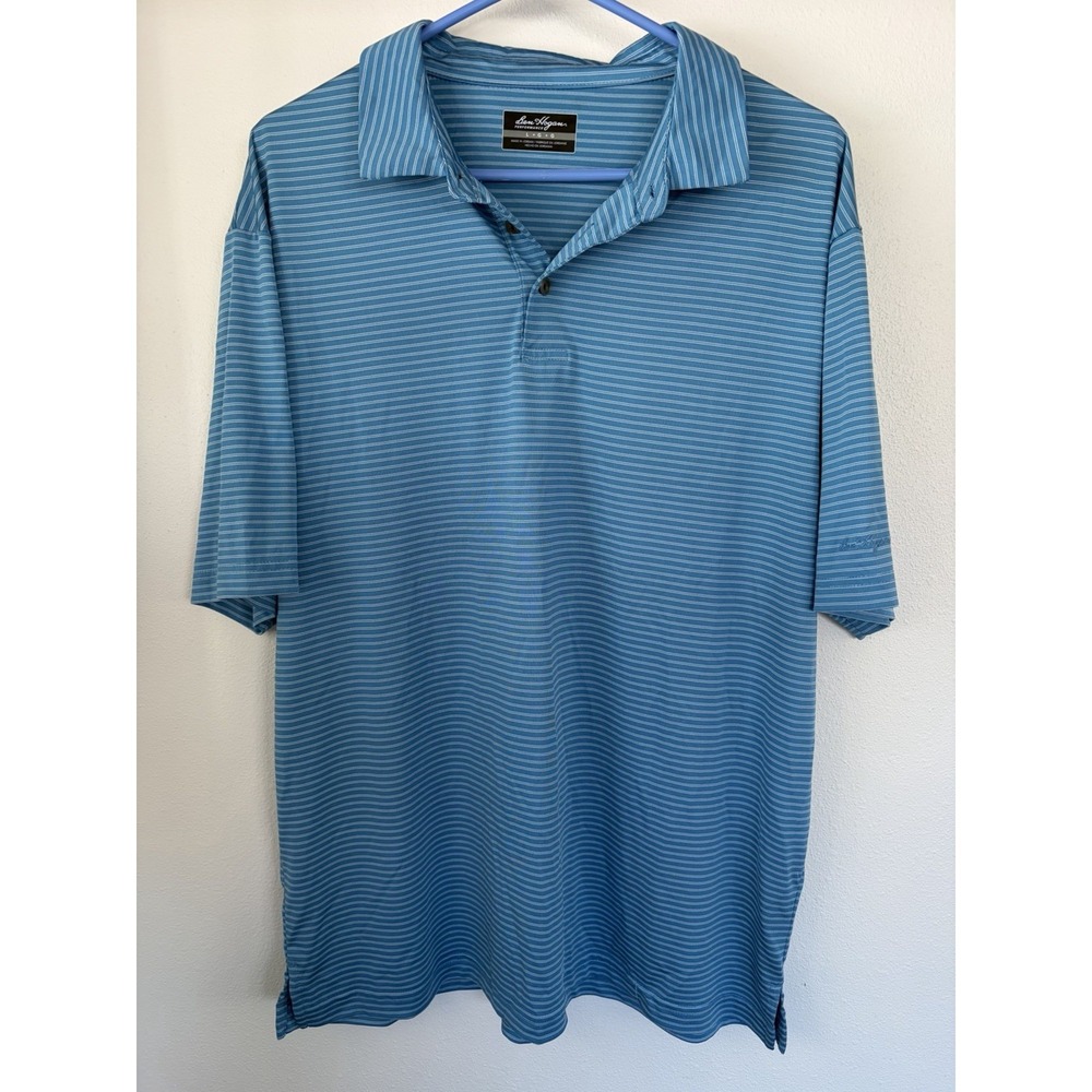 Ben Hogan Performance Athletic‎ Golf Polo Men's Size Large Blue Made In Jordan